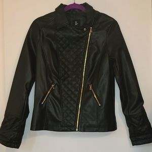 Art Class Black Faux Leather Moto Jacket Girls Sz. 14/16